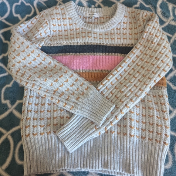 Madewell metallic stripe Merino wool sweater xxs - Picture 3 of 5